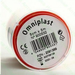 Пластырь фиксирующий, Omniplast (Омнипласт) р. 5смх5м №1 арт. 900532 из текстильной ткани телесный